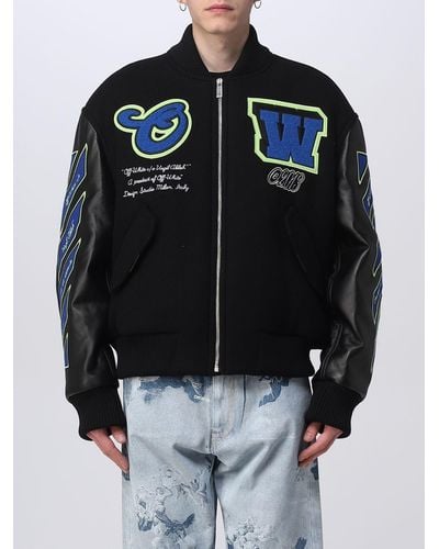 Off-White c/o Virgil Abloh Jacket In Wool And Leather Blend - Black