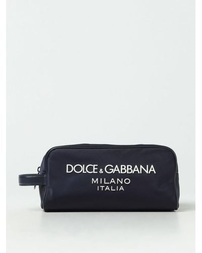 Dolce & Gabbana Beauty case in nylon con logo - Blu