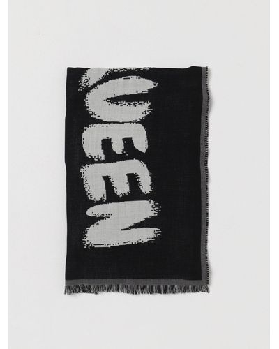 Alexander McQueen Scarf In Jacquard Wool - Black