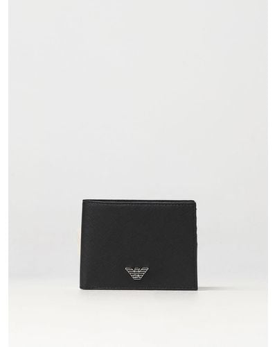 Emporio Armani Wallet In Saffiano Synthetic Leather - White