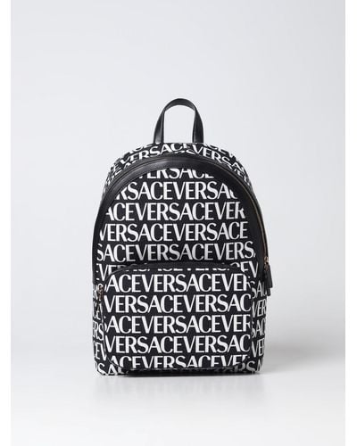 Versace Backpack In Canvas - White