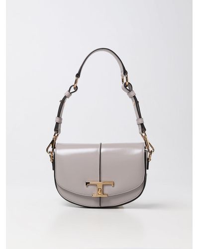 Tod's T Timeless Bag In Brushed Leather - White