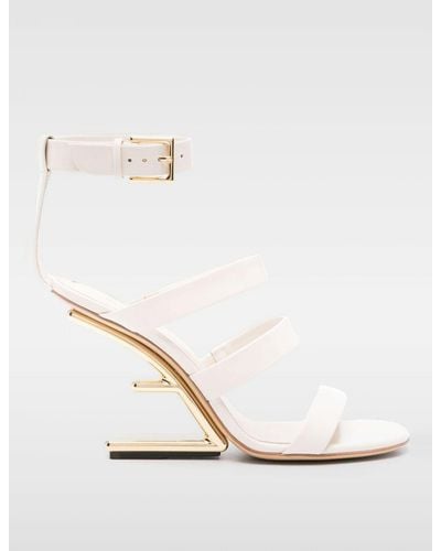 Fendi Heeled Sandals - White