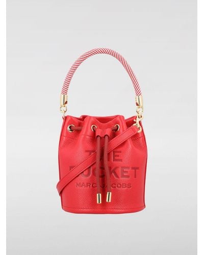 Marc Jacobs The Bucket Bag In Grained Leather - Red