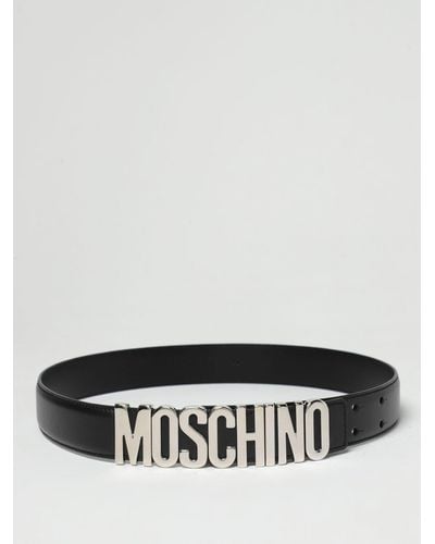 Moschino Leather Belt - Grey