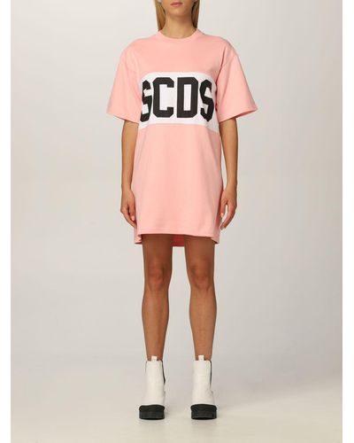 Gcds Cotton Sweatshirt With Big Logo - Pink
