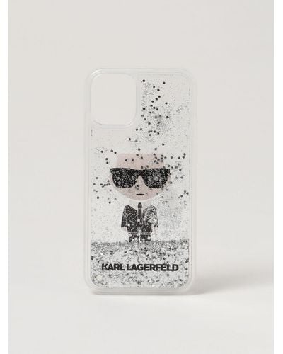 Karl Lagerfeld Cover in pvc con glitter - Bianco