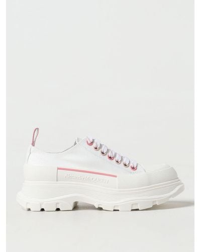Alexander McQueen Tread Slick Sneakers In Canvas And Rubber - Natural