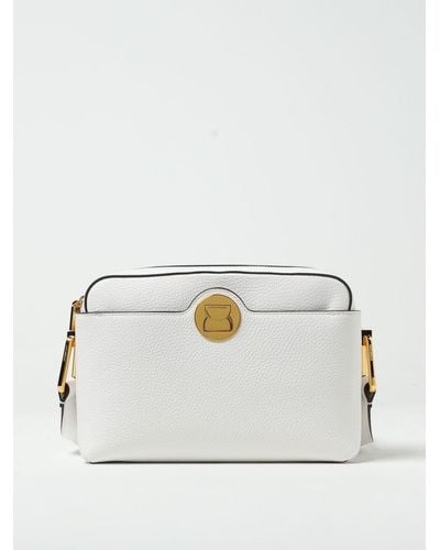 Coccinelle Liya Bag In Grained Leather With Shoulder Strap - White