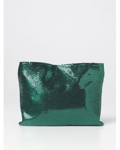 Rabanne Borsa Pixel Paco in maglia metallica - Verde
