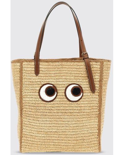 Anya Hindmarch Borsa Eyes in rafia - Metallizzato