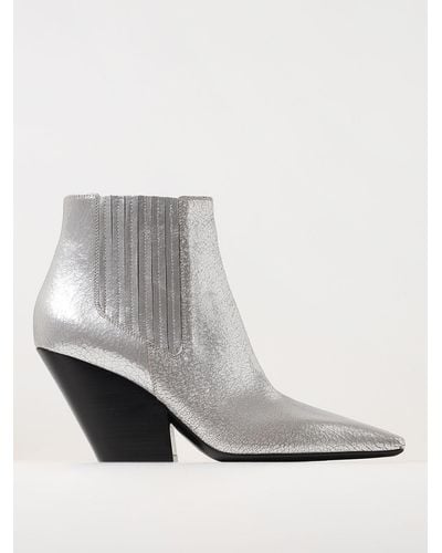 Casadei Flat Ankle Boots - Grey