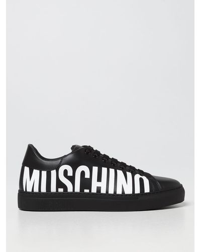 Moschino Leather Trainers - Black