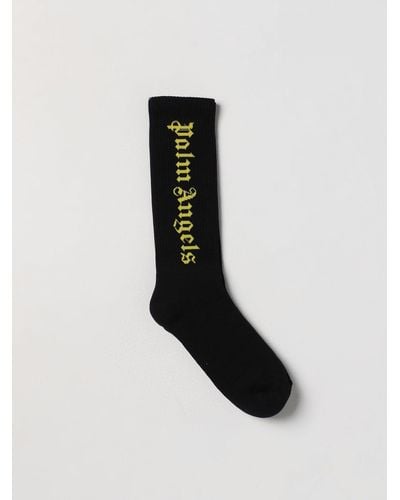 Palm Angels Logo-intarsia Ankle Socks - Black