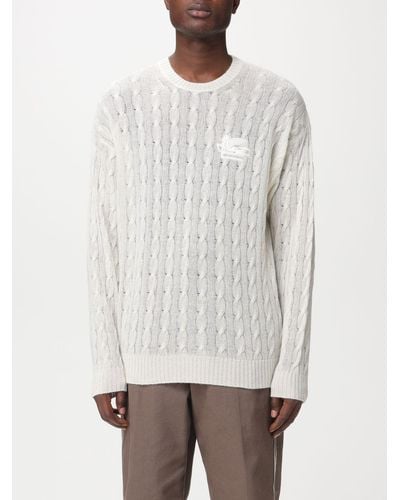 Etro Jumper In Cashmere With Tricot Workmanship - White