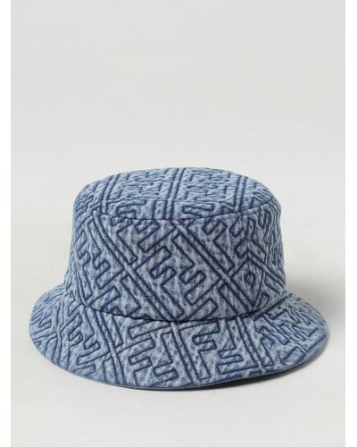 Fendi Sombrero de pescador vaquero con logo - Azul