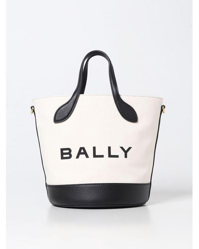 Bally Bag In Canvas And Grained Leather - White
