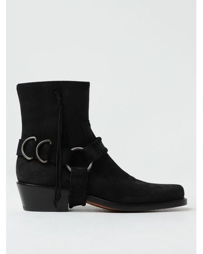 Buttero Flat Ankle Boots - Black