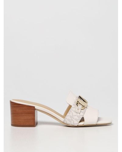 Michael Kors Izzy Michael Leather Mules - Natural