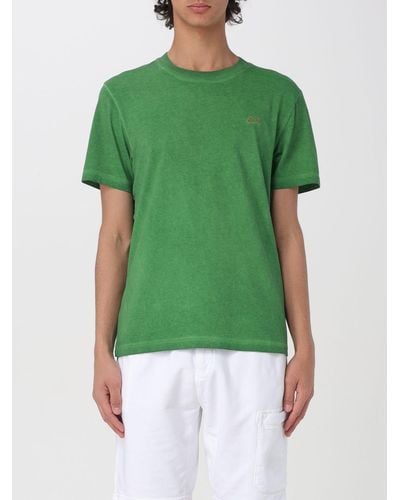 Sun 68 T-shirt in cotone con logo ricamato - Verde
