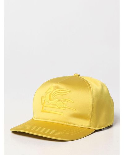 Etro Cappello in nylon con logo ricamato - Giallo