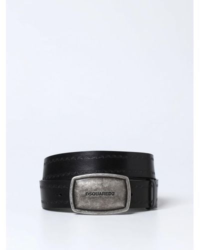 DSquared² Belt In Worked Leather - White