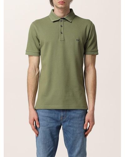 Fay Stretch Cotton Polo Shirt With Logo - Green
