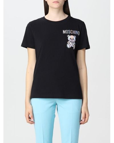 Moschino T-shirt en coton Teddy Bear - Noir