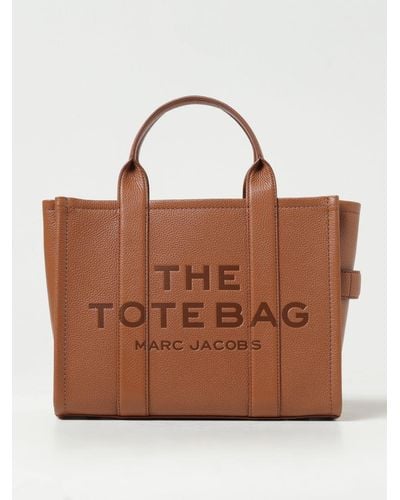 Marc Jacobs The Medium Tote Bag In Grained Leather - Brown