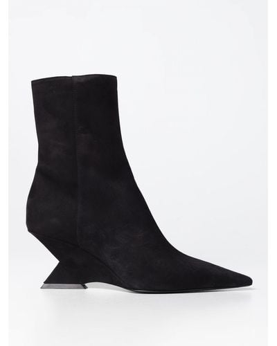 The Attico Cheope Suede Ankle Boots - Black