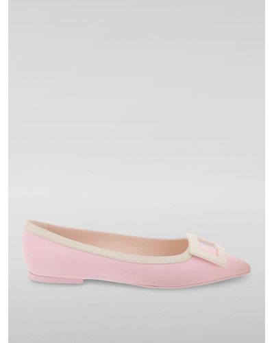 Roger Vivier Gommettine Ball Patent Leather Ballet Flats - Pink