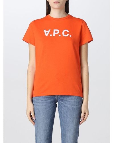 A.P.C. T-shirt in cotone - Arancione