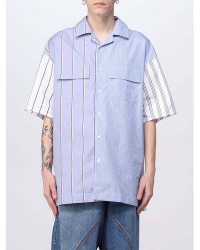 JW Anderson Camicia con lavorazione patchwork - Blu