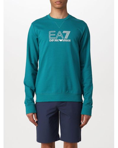 EA7 Cotton Sweatshirt With Logo - Green