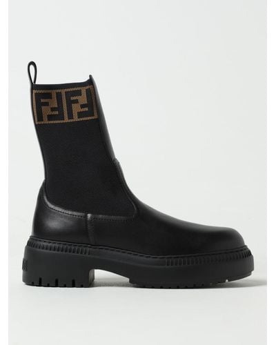 Fendi Flat Ankle Boots - Black