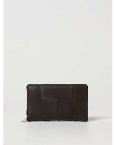 Bottega Veneta Wallet In Woven Leather - White