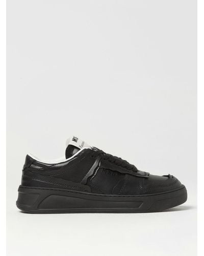 MSGM Fantastic Green Trainers In Recycled Synthetic Leather - Black