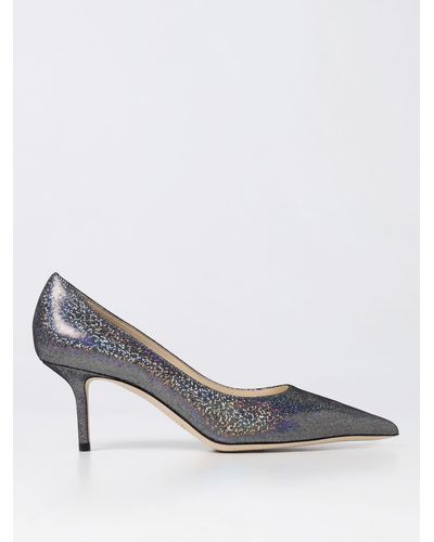 Jimmy Choo Love 65 Pumps In Suede With Glitter - Gray