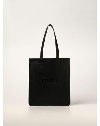 Fendi Bag In Calfskin With Painted Logo - Black