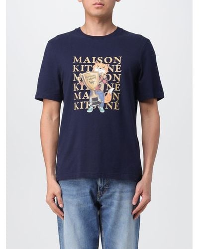 Maison Kitsuné T-shirt Champion in cotone con stampa - Blu
