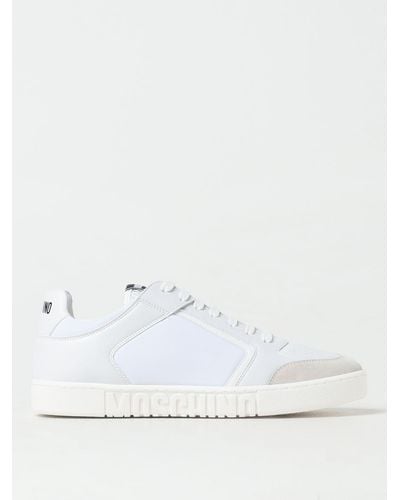 Moschino Sneakers in pelle con dettaglio logo - Bianco