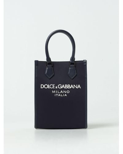 Dolce & Gabbana Borsa in nylon e pelle - Blu