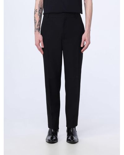 Alexander McQueen Trousers In Wool And Silk - Blue