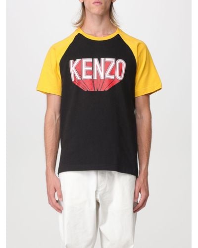 KENZO T-shirt in cotone con stampa logo - Nero