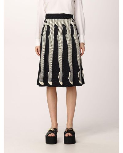 Moschino Skirt With Leg Prints All Over - Black