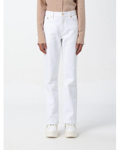 Valentino High-rise Wide-leg Jeans - White