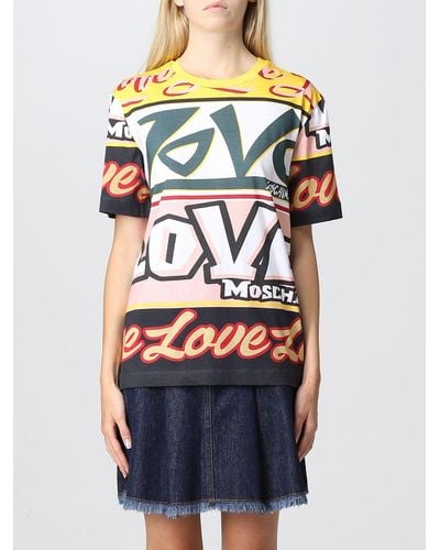 Love Moschino T-shirt stampata - Multicolore