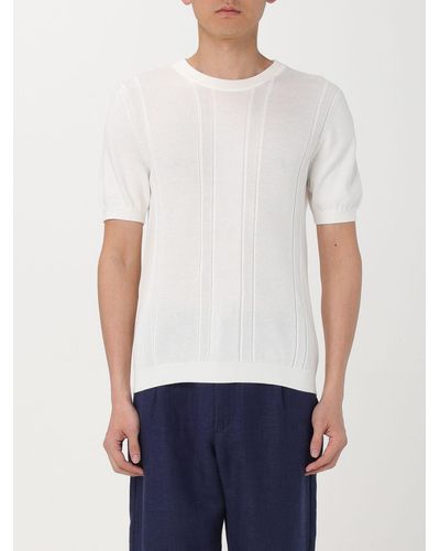 Brunello Cucinelli T-shirt in cotone a costine - Bianco