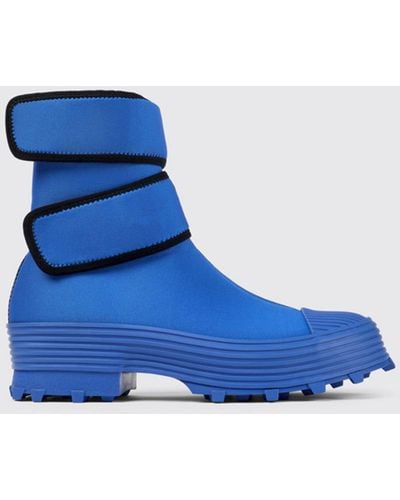 Camper Flat Ankle Boots - Blue