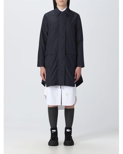 Thom Browne Trench Coat In Nylon - Blue